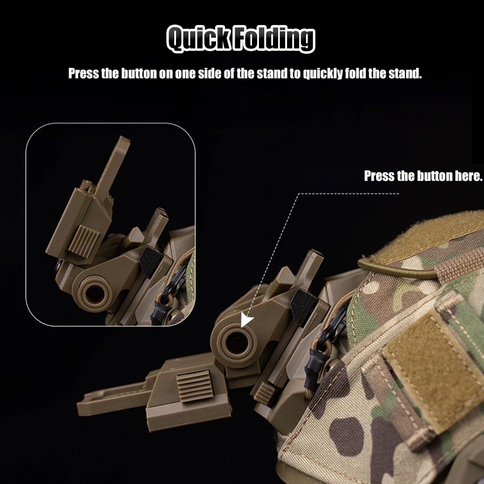 Supporto Tattico per Casco per Visori Notturni NVG, Modello L4g24, Previene L'allentamento e le Vibrazioni, Compatibile con I Supporti per Testa PVS15/18/GP