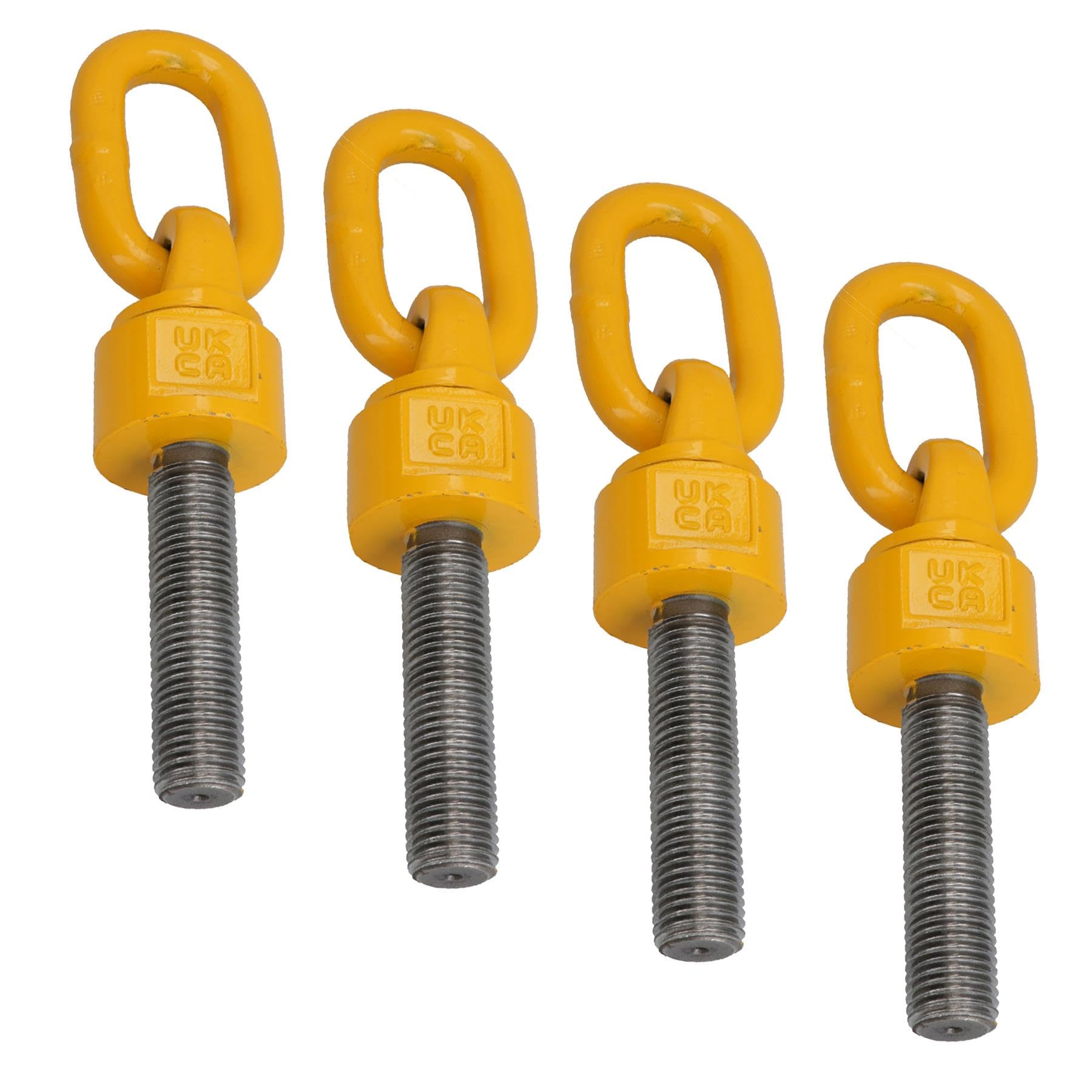 M24 x 120 mm giratorio punto de elevación con anillo 3,15 toneladas de capacidad, 4 piezas