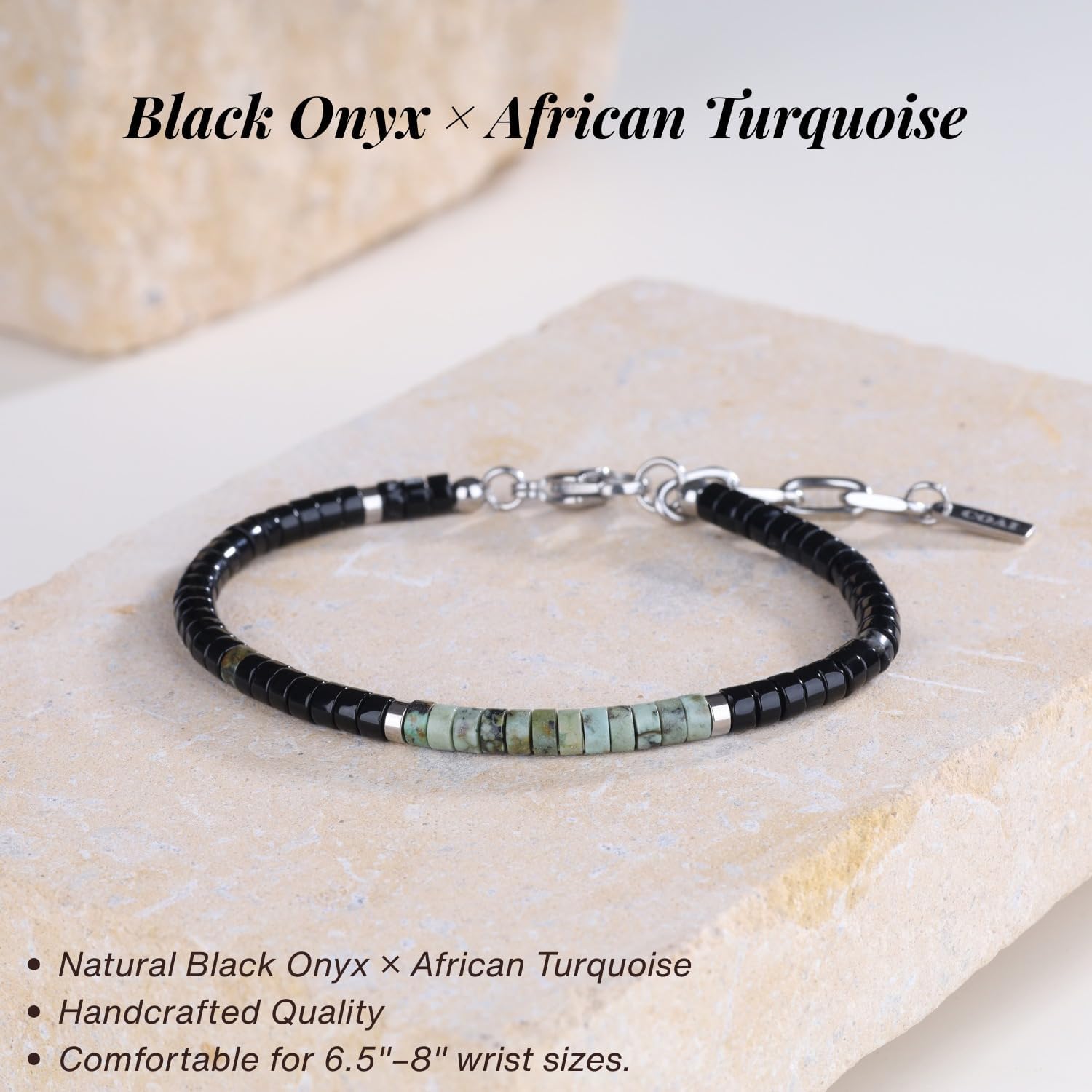 COAI Heishi Beads Jewelry Beaded Bracelet for Men, Genuine Gemstone Crystal Bracelet for Men - Image 3