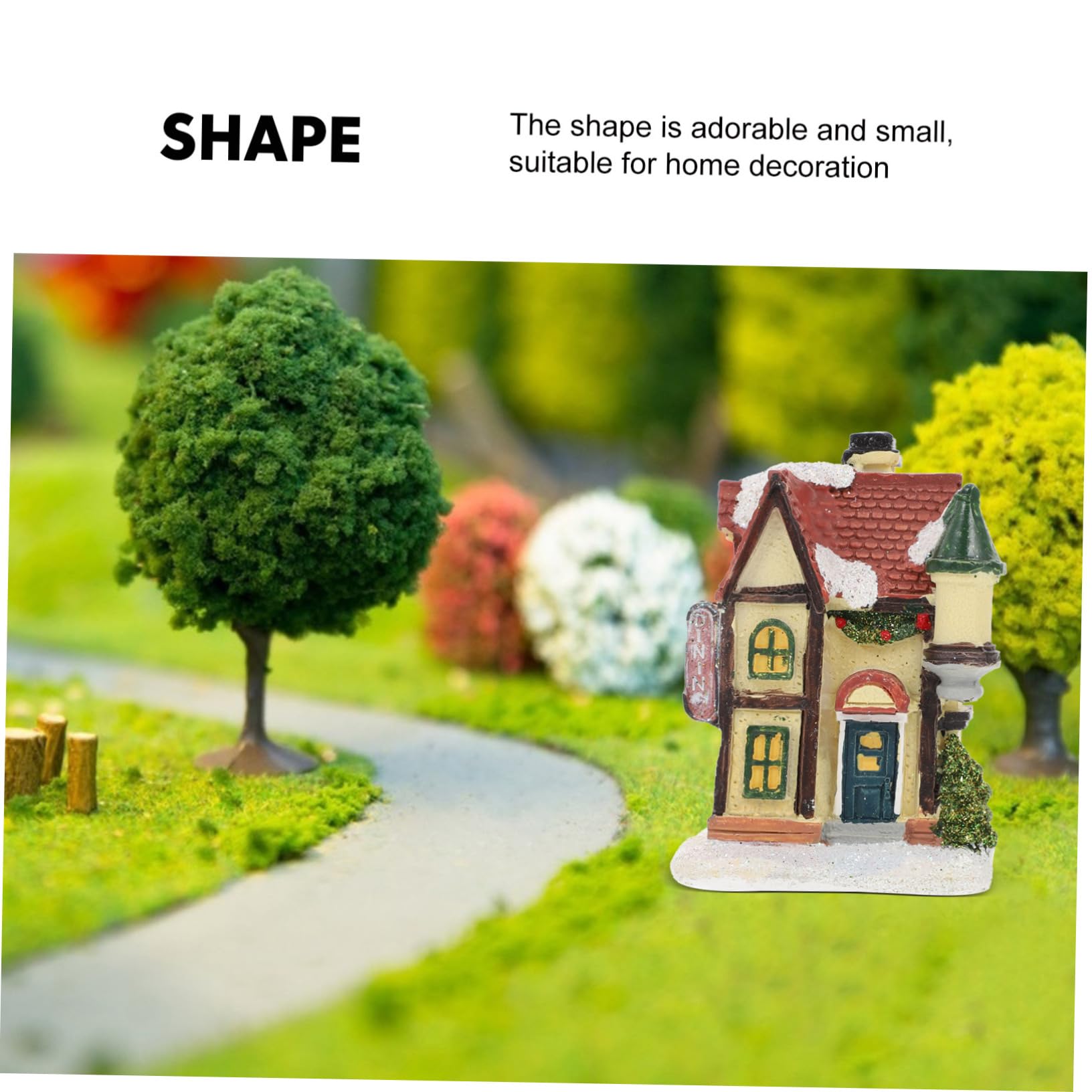 6 piezas de casa luminosa de Navidad cabaña iluminada de Navidad casa en miniatura pueblo decoración de Navidad con decoración rústica ligera figuras en miniatura mini regalos paisaje accesorio micro