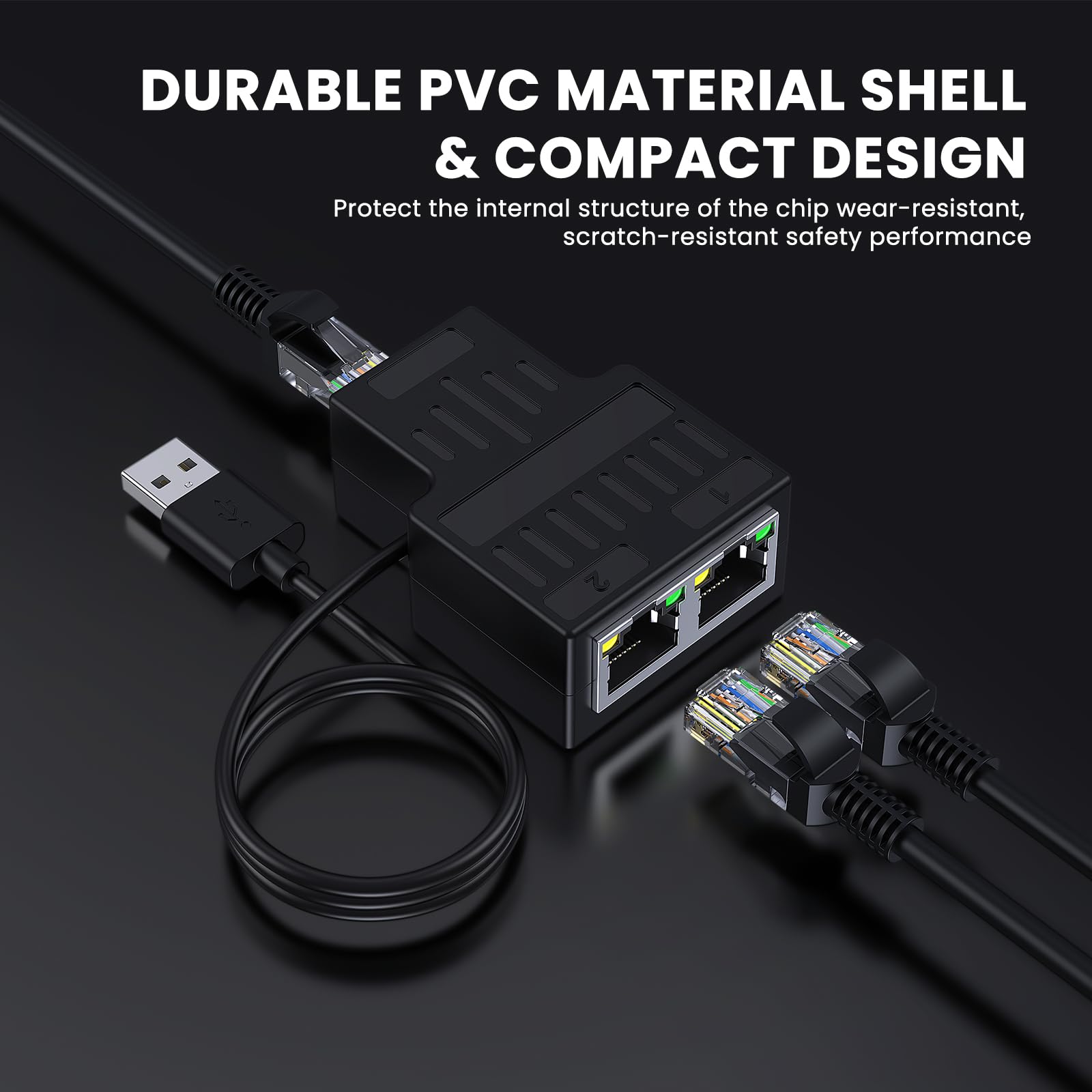 HRSDEIE Switch RJ45, Switch Ethernet 1 à 2, 2 Ports 1000Mbps Network