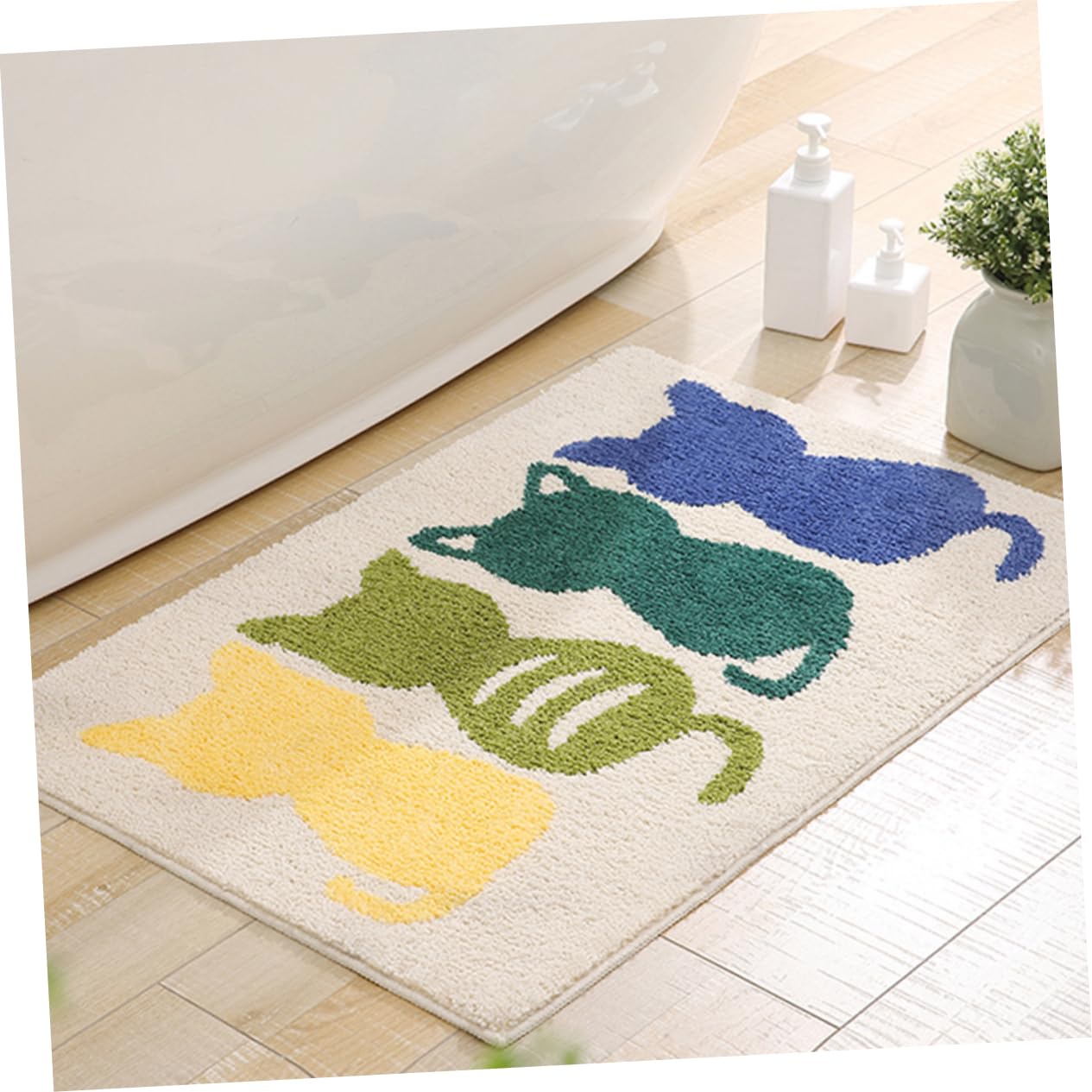 Tappeto Bagno Cartone Antiscivolo in Poliestere Tpr Color Khaki | Bagno e Soggiorno, Sensazione Confortevole, Stile Delicato e Fashion, Formato 1 Pezzo