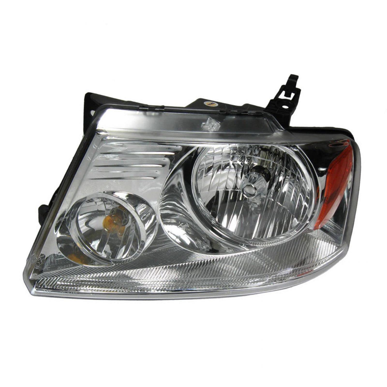 TRQ Driver Side Headlight Assembly Chrome Bezel Compatible with 2004-2008 Ford F150 2006 Lincoln Mark LT FO2502201