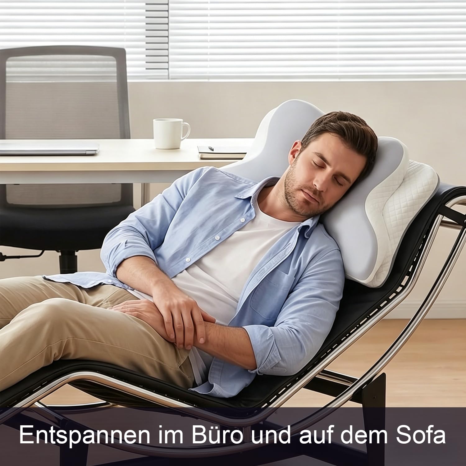 Almohada cervical, almohada para dormir de lado, cojín de mariposa, cojín ergonómico para el cuello, almohada de espuma viscoelástica, adecuada para los lados, la espalda y el estómago, 62