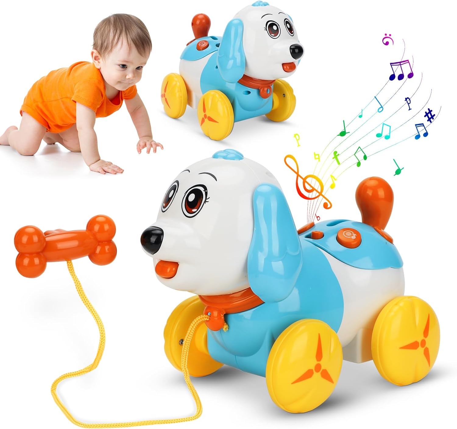 Baby Musical Puppy Toys, Learning Educational Dog Toys for Toddlers, Early Developmental Gift Toys for Boys and Girls