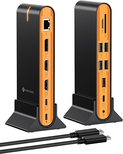 Miniatura 30 de NOVOO Hub USB C 4K a 60Hz HDMI Gigabit Ethernet 8 en 1 USB C adaptador multipuerto con HDMI, PD 100W, 2 USB-A, 1 puerto de datos USB-C, estación