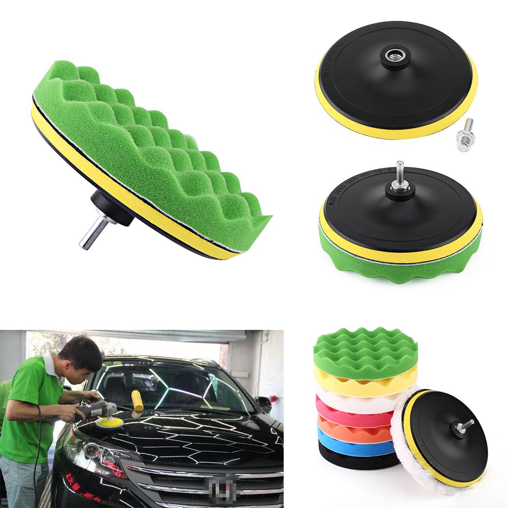 Tampone per lucidatura, 7 tamponi per lucidatura a colori 7 pollici Dia Maintenance Professional per auto Manutenzione e riparazione auto