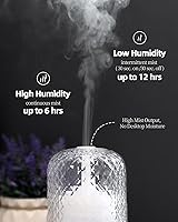 Vista 7 de Essential Oil Diffuser – 2.4MHz Ultrasonic Aromatherapy Diffuser, Health Night Light, Timer & Auto Shut-Off, BPA-Free, 120ml Glass Oil Diffuser for