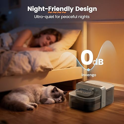 Miniatura 8 de Filterless Cat Water Fountain with Wastewater Separation, 3.5L Stainless Steel Cat Fountain No Filter Needed, Wireless Pet Water Fountain for Cats &