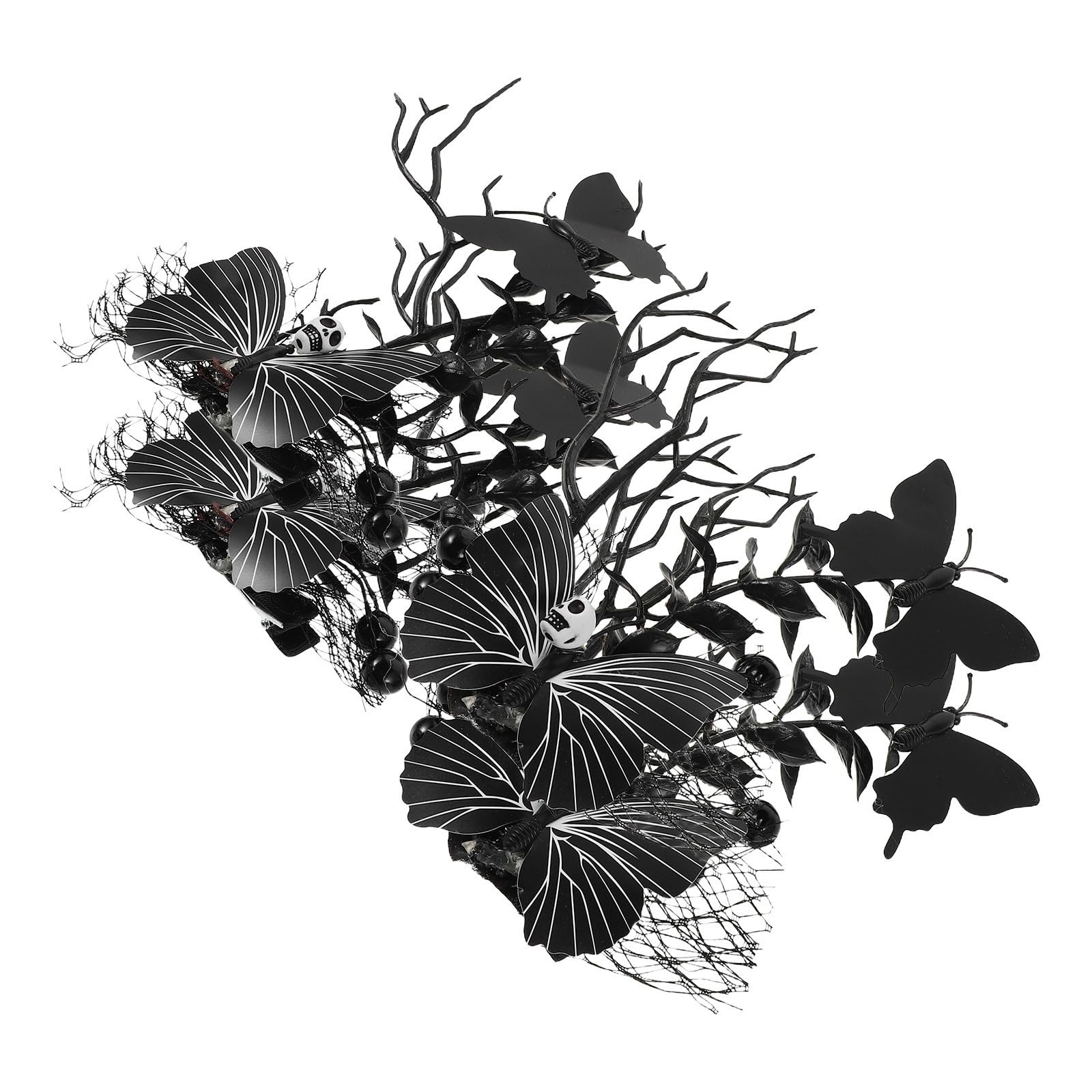 Healeved 20 Piezas Pinzas Pelo Accesorios Góticos Ligeros y Cómodos de Halloween Diseño de Telaraña Negra para Mujeres y Niñas en Fiestas de Terror