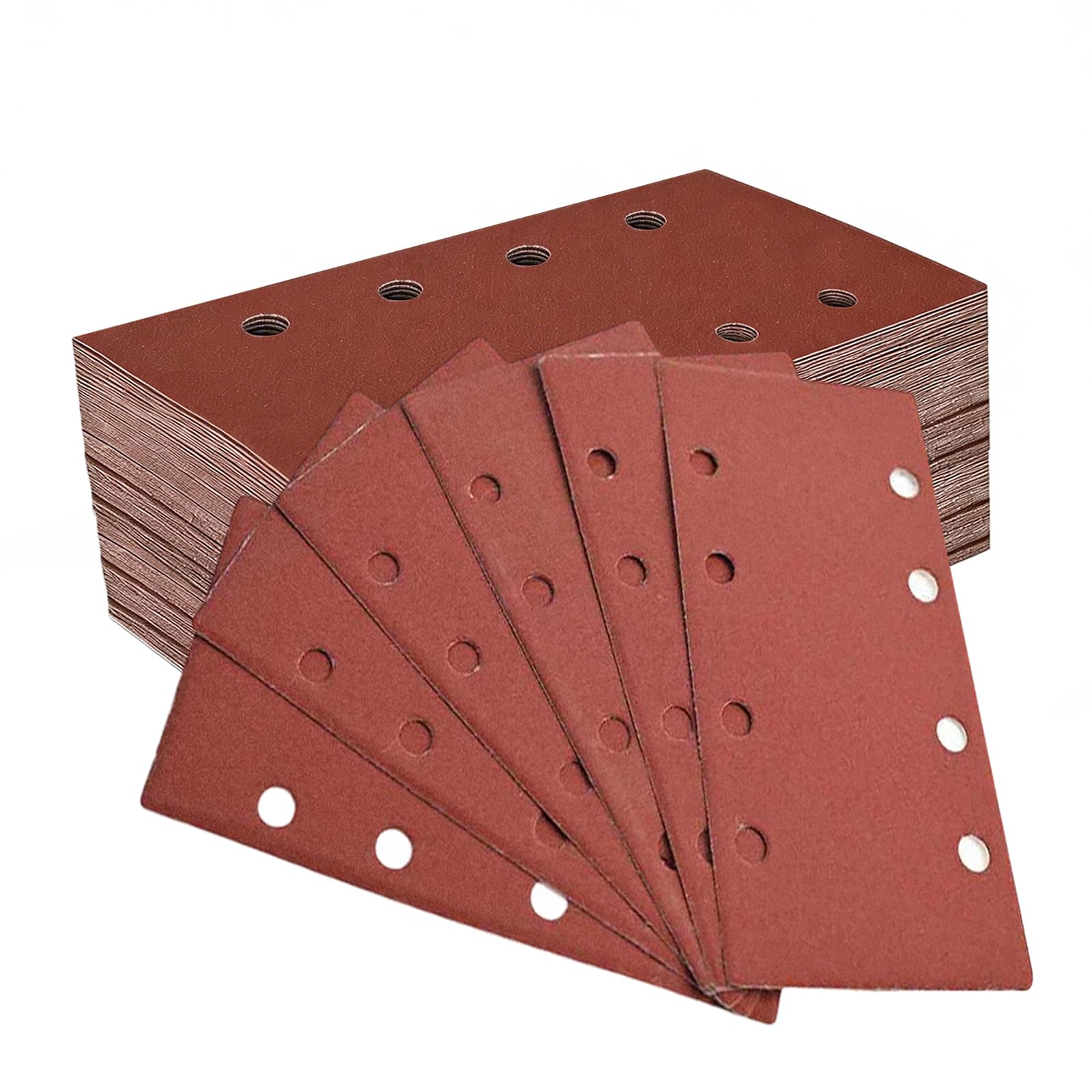 135 Stück Schleifpapier, 80 × 133 mm Rechteckig Schleifpapier Schleifblatt | 40/60/80/100/120/240/320 Körnung 8 Löcher Schleifpad klettschleifpapier für Schwingschleifer Metall Holz