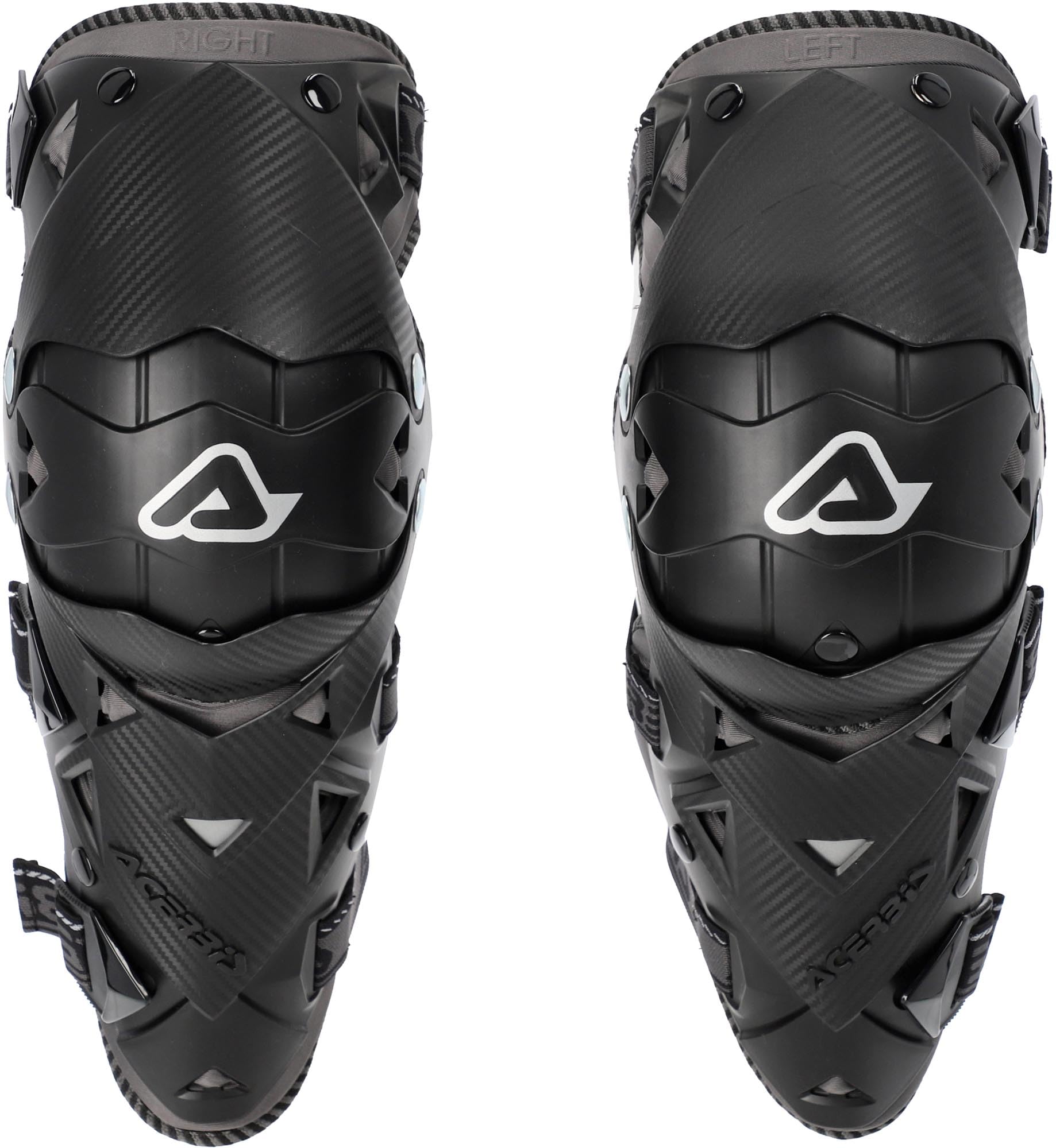 ACERBIS IMPACT EVO 3.0 Protezione Ginocchio, Parastinchi per Moto, Nero/Rosso, Polipropilene/EVA/Nylon, Sistema a Doppio Perno, Cinghie Elastiche Regolabili