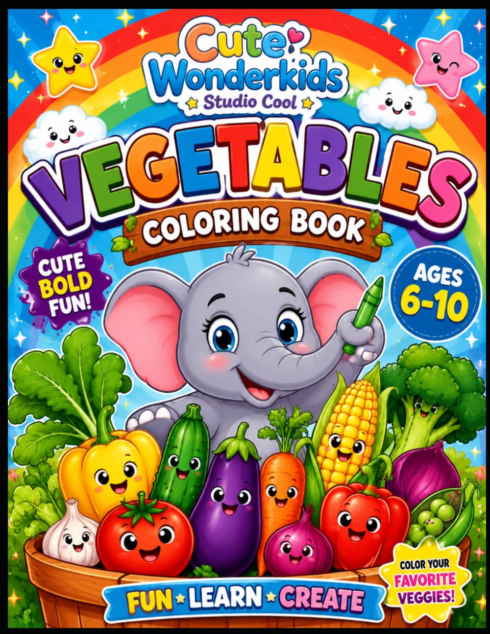 Fun Veggie Coloring Book for Children