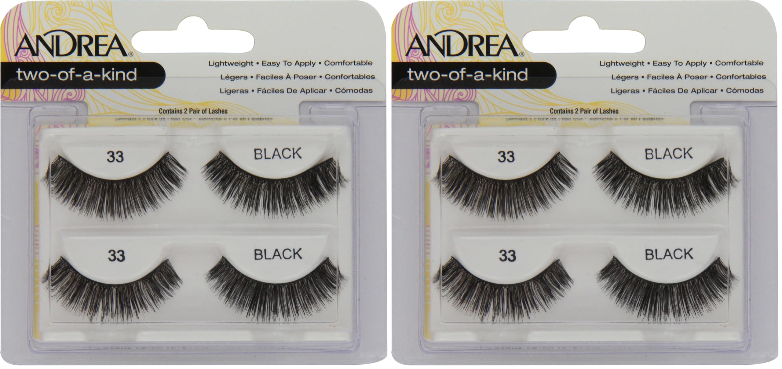 Andrea False Eyelashes Strip Lash Twin Packs Two of a Kind 33 Pack of 2