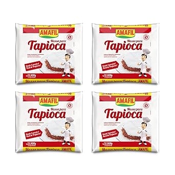 Tapioca Flour Hydrated Gluten Free 17.6 oz  Pack of 4  Massa Para Tapioca - Amafil
