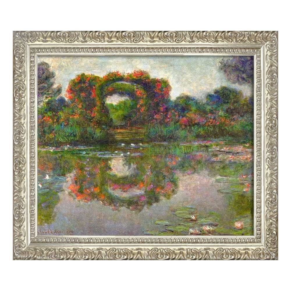 Amazon.co.jp: 名画 ジヴェルニーのバラの花のアーチ クロード・モネ 