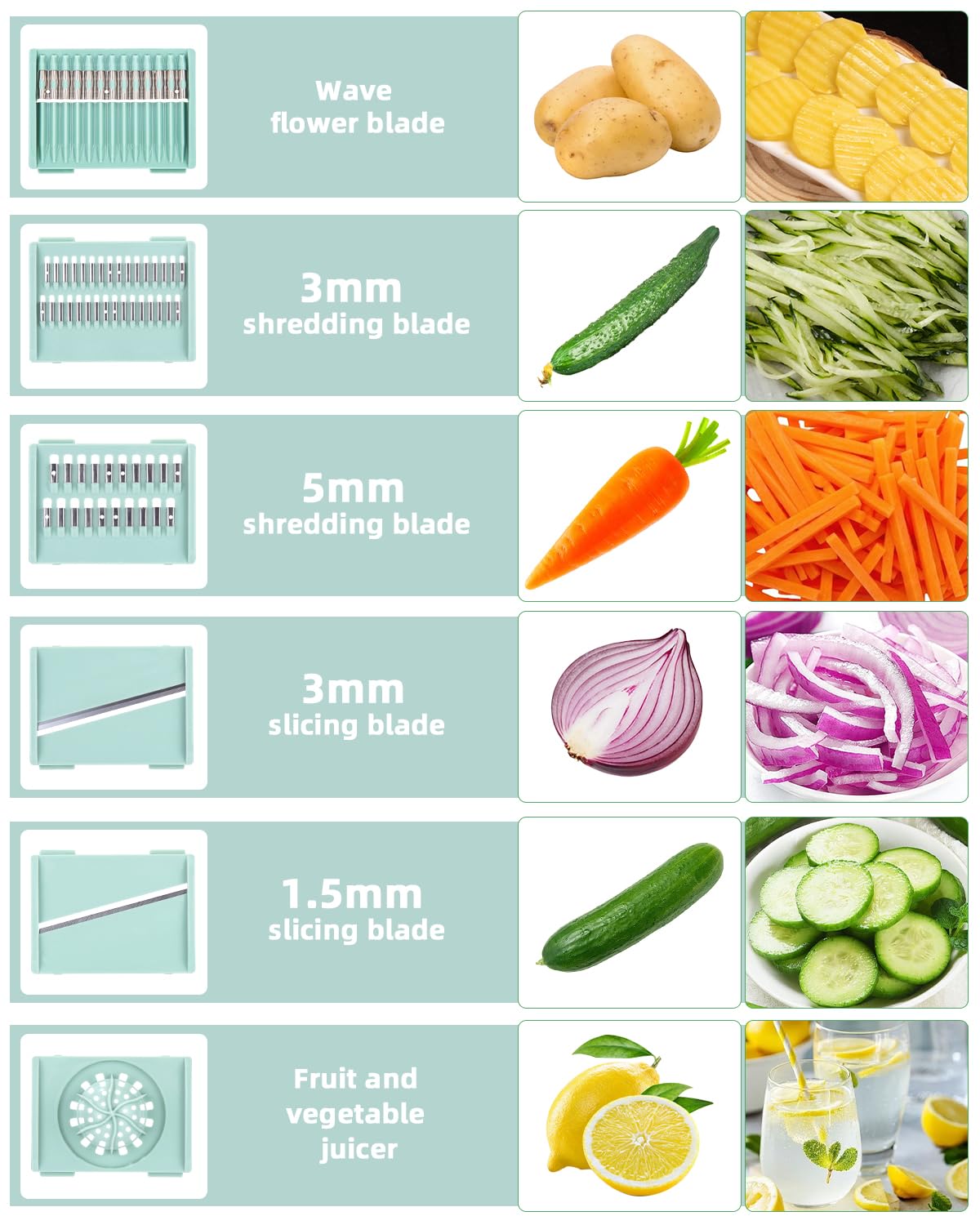 Centrifugadora de Ensalada de Inoxidable, Centrifugadora de Ensalada de 5L, Grande Centrifugador de Ensaladas, Base Antideslizante, 6 Accesorios,Apta para Lavavajillas, Escurridor Verduras