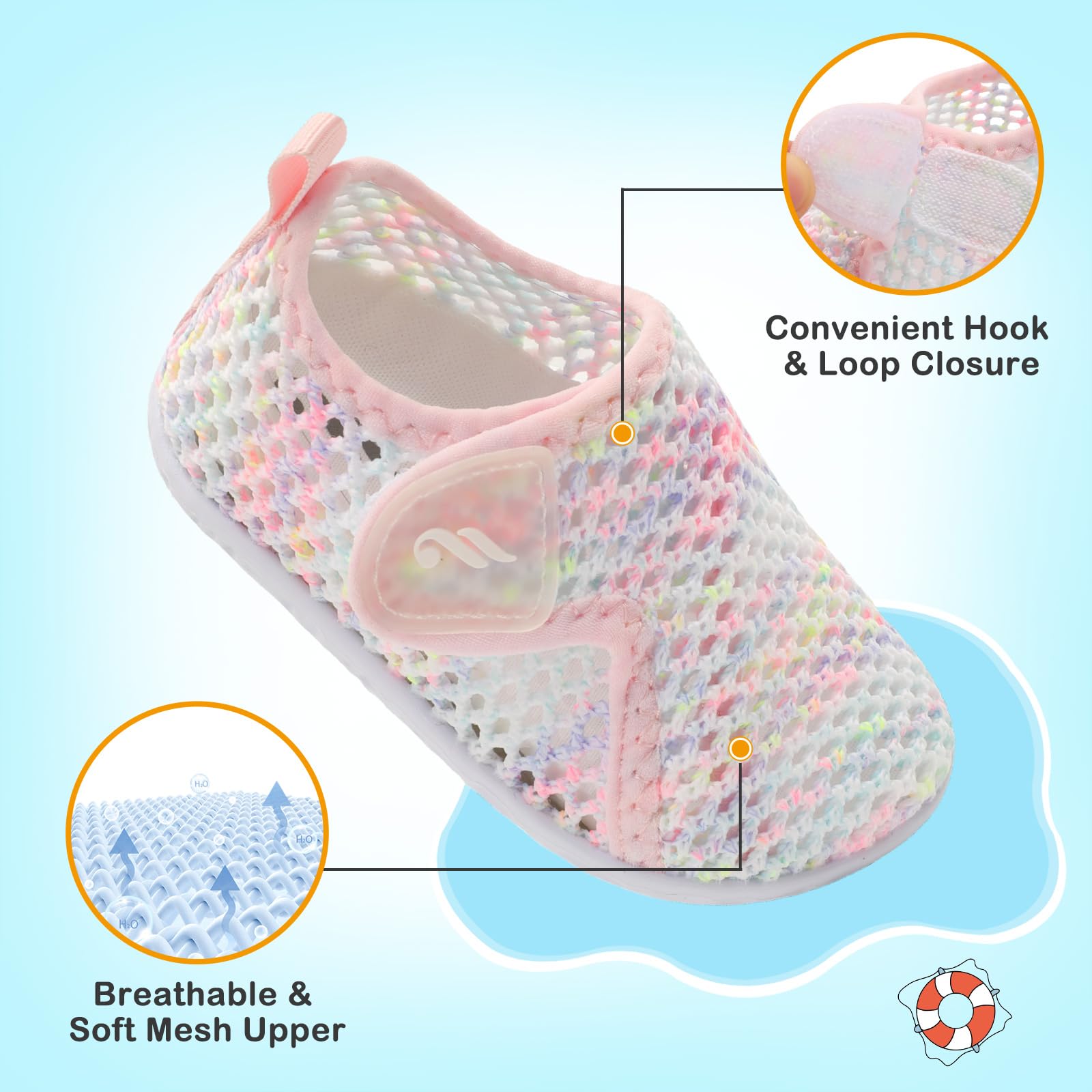 JIASUQI Babys Girls Boys Walking Water Shoes Beach Sandals for Outdoor Swimming River Pink 12-18 Months