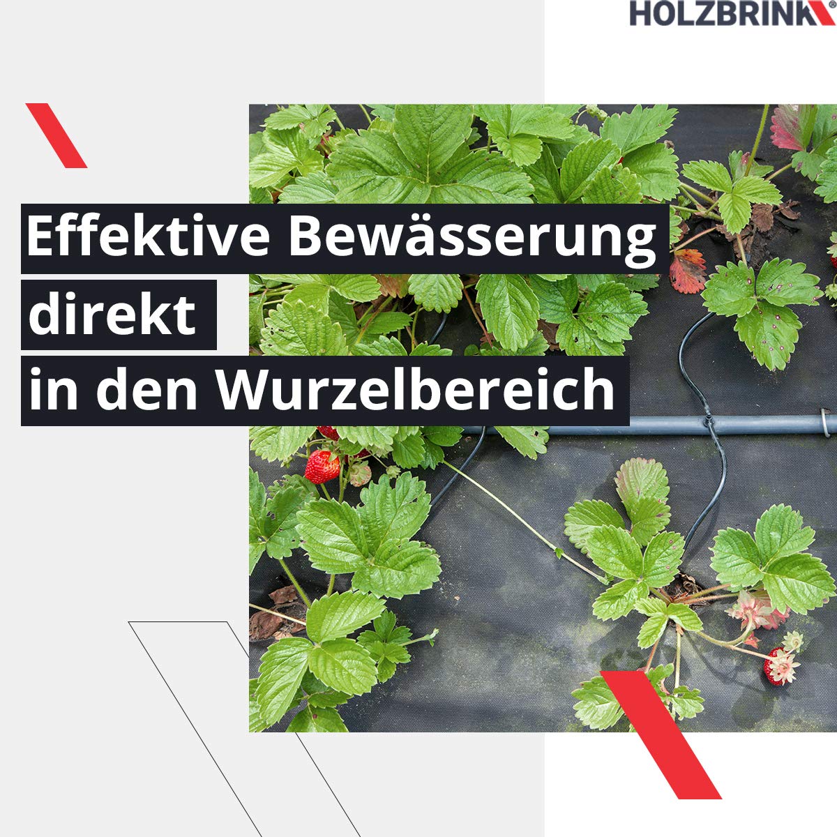 HOLZBRINK Avviatore di irrigazione per serra, irrigazione a goccia, impianto di irrigazione: tubo da 50 m LDPE 20 mm, 6x gocciolatori 8l/h, HTB-09-B-50