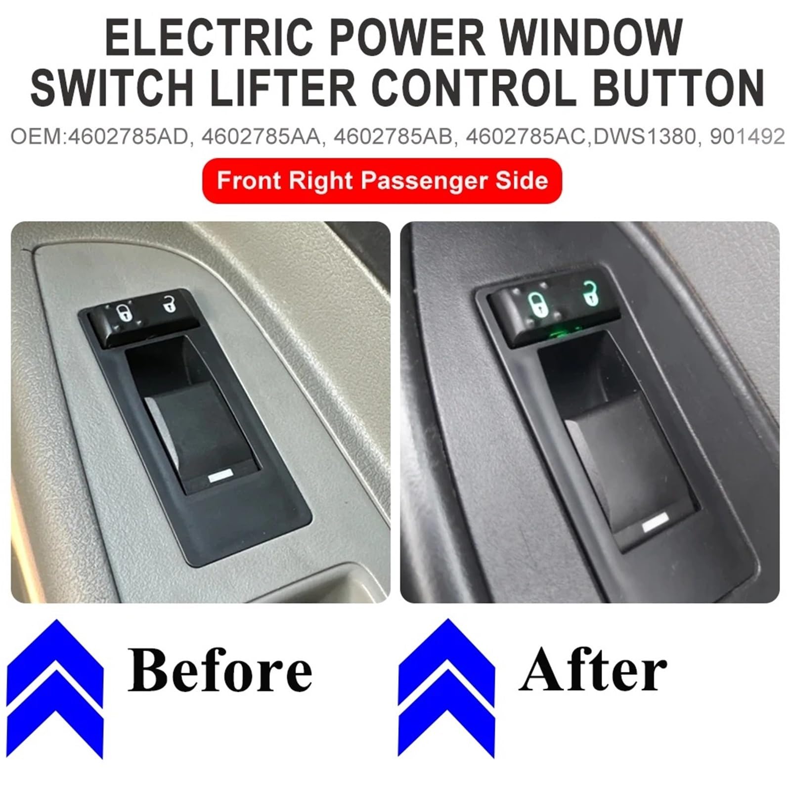 Mando Botonera Elevalunas Para Dodge Para Avenger Para Calibre Para Cargador Interruptor Control Maestro Energía Ventana Botón Regulador Eléctrico Delantero Izquierdo