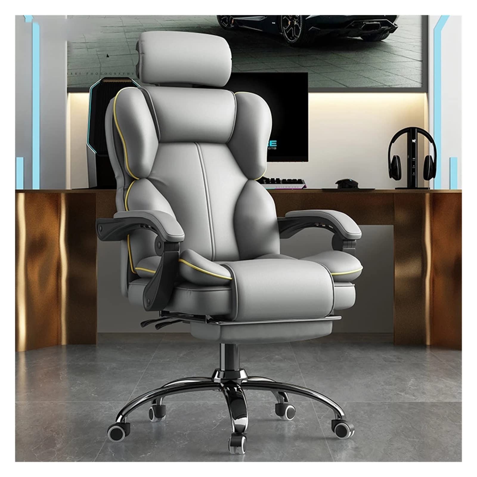 MVUYO FMURY Computer Chair Home Boys and Girls Can Adjust The Live Gaming Chair Boss Chair Lazy Swivel