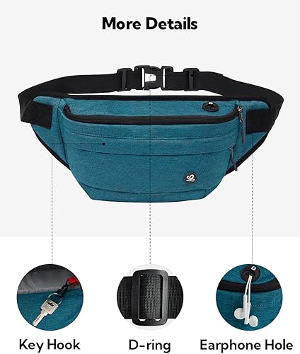 Miniatura 4 de WATERFLY - Canguro grande para hombres y mujeres resistente al agua y en el que caben los celulares para salir a correr, caminar o viajar