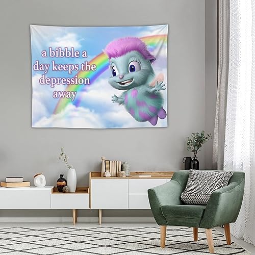 Miniatura 3 de BionZax A Bibble A Day Keep The Depression Away - Tapiz de pared para dormitorio, dormitorio universitario o sala de estar, divertidos tapices