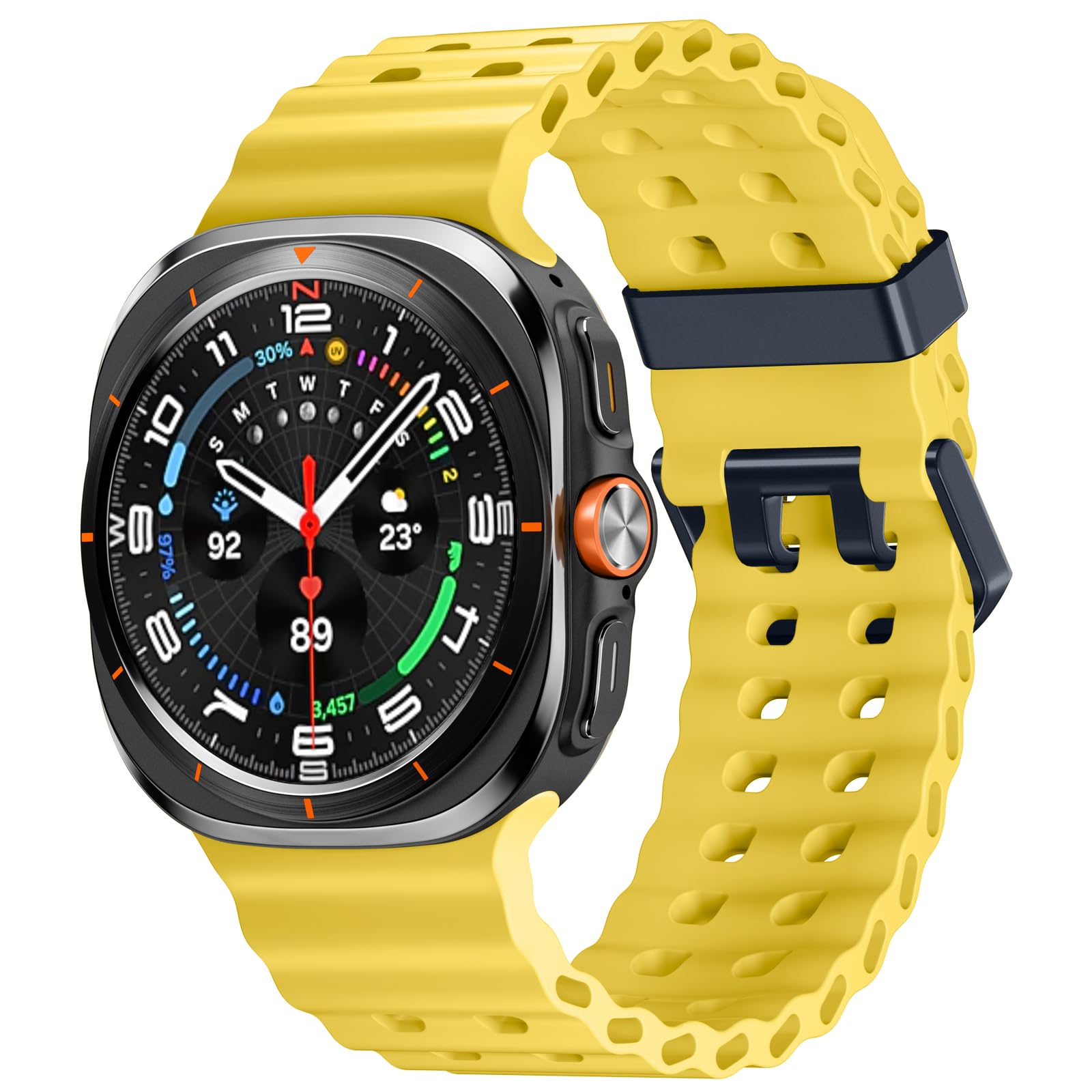 Adorve Compatible with Samsung Galaxy Watch 7/8 Ultra Bands 47mm (2024/2025), Rugged Ocean Wristband Breathable Silicone Sport Strap Waterproof for