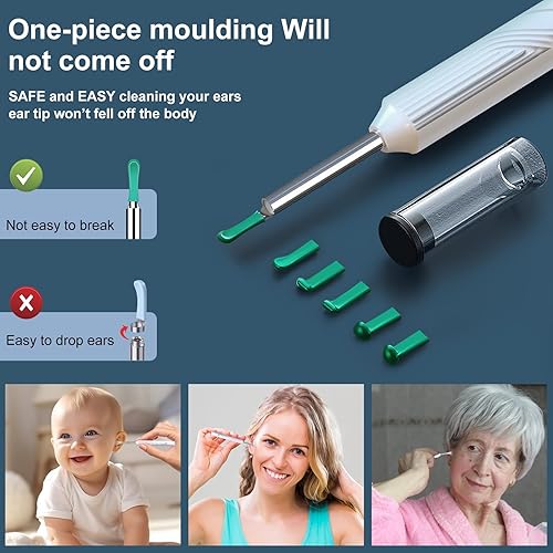 Miniatura 3 de Herramienta de eliminación de cera de oído, limpiador de oídos con cámara de otoscopio HD 1080P, otoscopio de cámara de oído con luz, 6 luces LED,