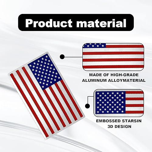 Miniatura 10 de 2 calcomanías 3D con emblema de la bandera estadounidense en relieve, 5 x 3 pulgadas, para pegar en el auto, camión, parachoques de ventana, emblema