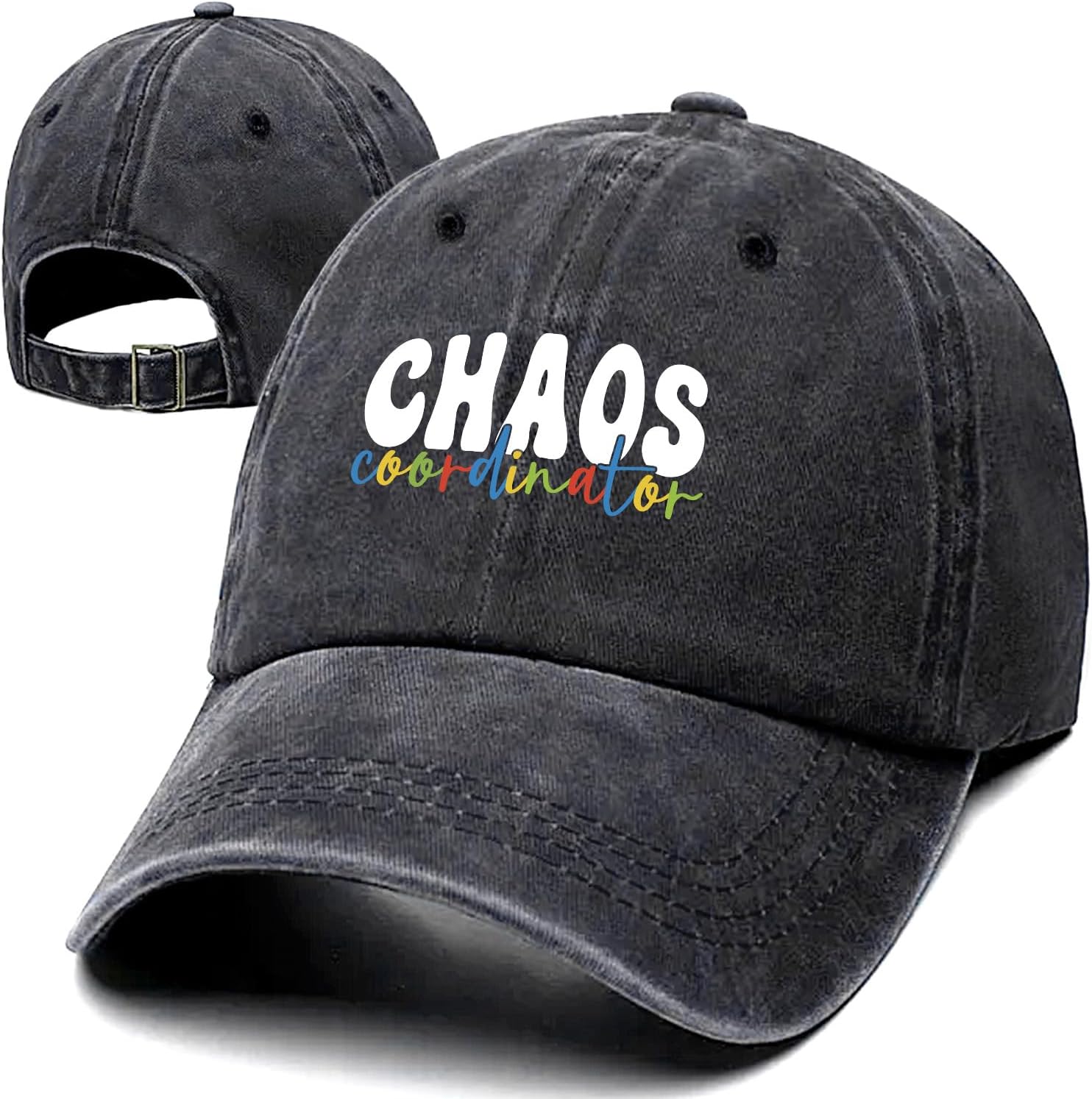 Chaos Coordinator Funny Retro Washed Cotton Baseball Cap, Adjustable Lightweight and Breathable Unisex Outdoor Humor Saying Hat, Appreciation Gifts for Men Women Coworker Teacher Friend Leader boss