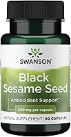 Vista 1 de Swanson Semilla de sésamo negro de espectro completo 500 miligramos 60 cápsulas