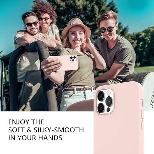 Miniatura 7 de DUEDUE Funda para iPhone 12 Pro Max de 6.7 pulgadas, silicona líquida, gel suave, funda delgada con forro de tela de microfibra, funda protectora