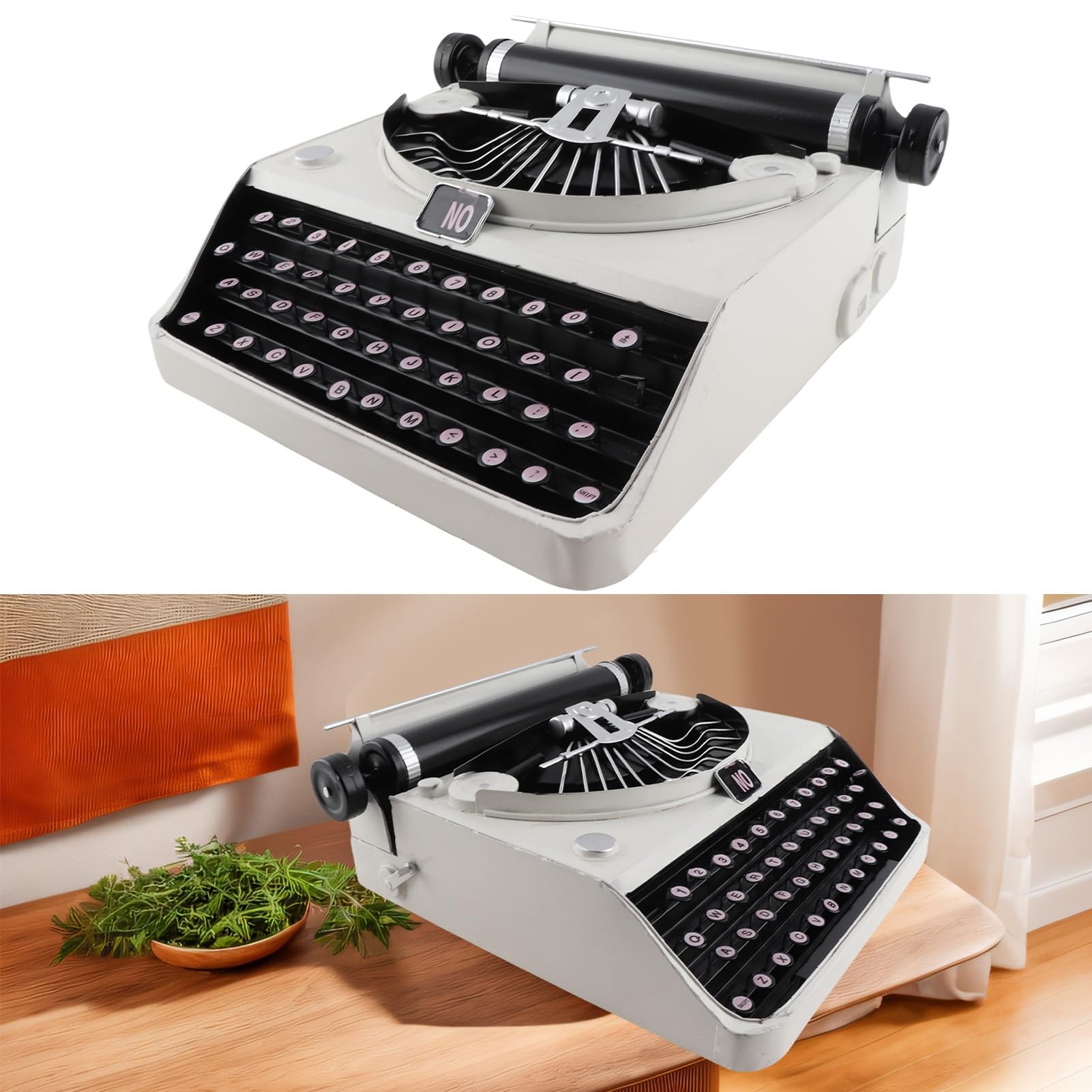 Fockety Macchina da Scrivere Vintage, Grigio, Ferro, Oggetti, Artigianato Vintage, Costruzione Manuale, Utilizzo di Ferro
