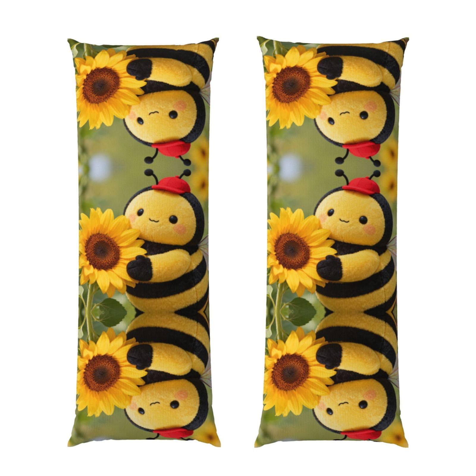 Honeybee Body Pillowcase 20x60-Ultra Soft Plush Long Pillow Cover with Hidden Zip for Sleeping