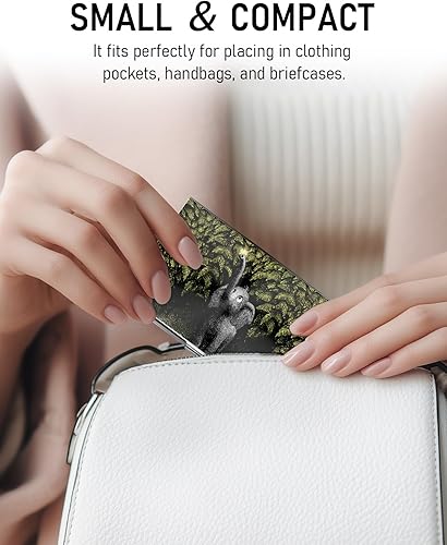 Miniatura 10 de Weaninyiu Soporte para tarjetas de visita, organizador de tarjetas de visita ultrafino de metal profesional de acero inoxidable con bolsillo