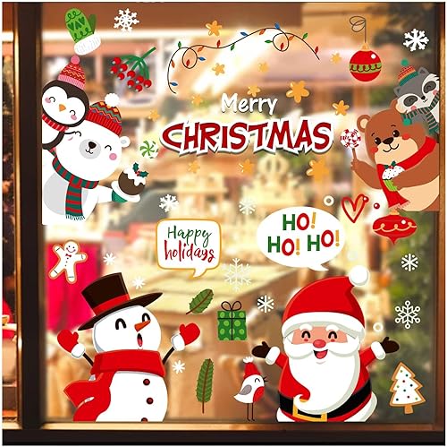 Miniatura 4 de Leesgel Calcomanías de Navidad para ventana, decoración de ventana de Navidad, decoración de ventana de Navidad, decoraciones de Navidad para
