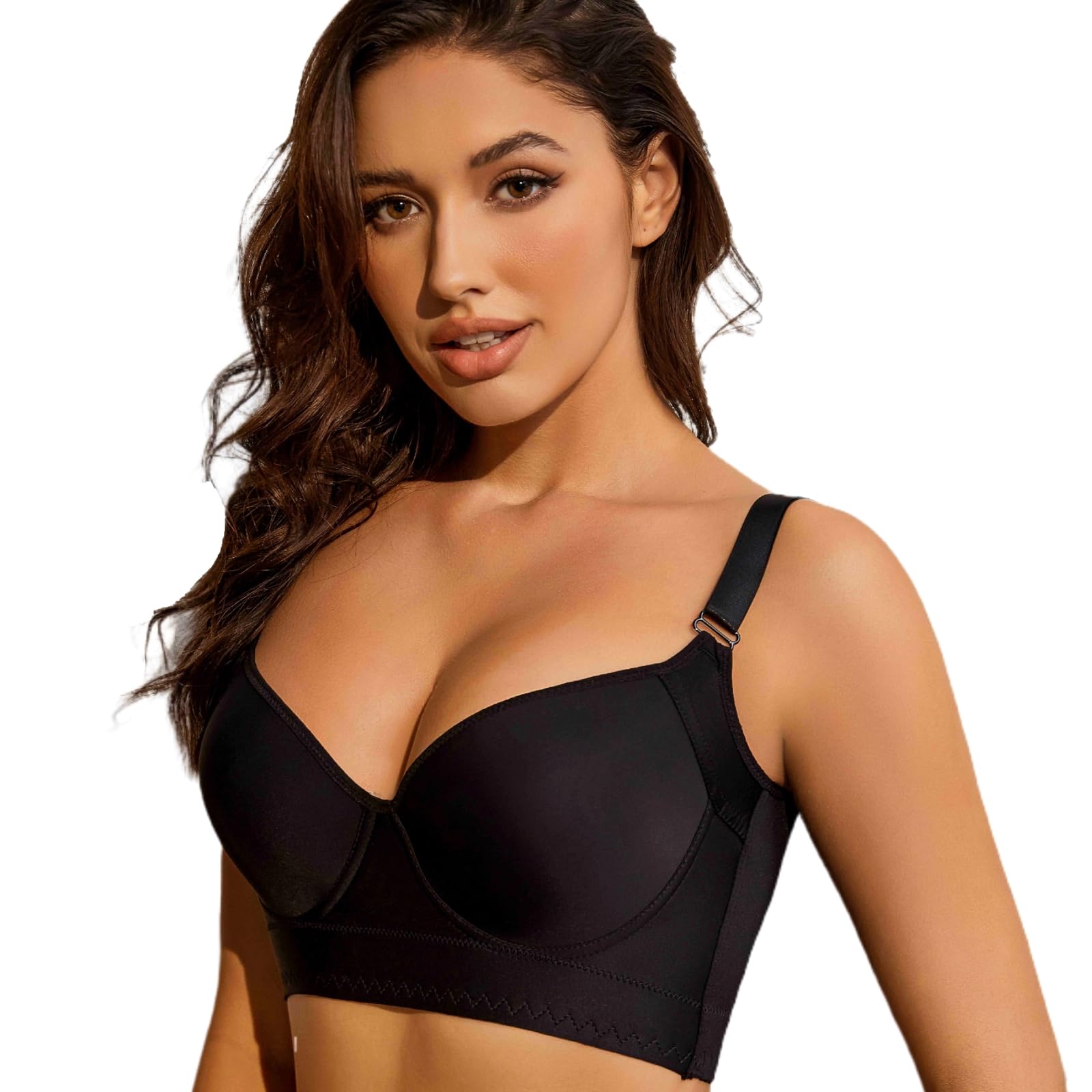 YJSPBL Push Up Bras for Women Daisy Bra Bras for Back Fat Sexy Comfortable Back Smoothing Bra (34B-46DD)