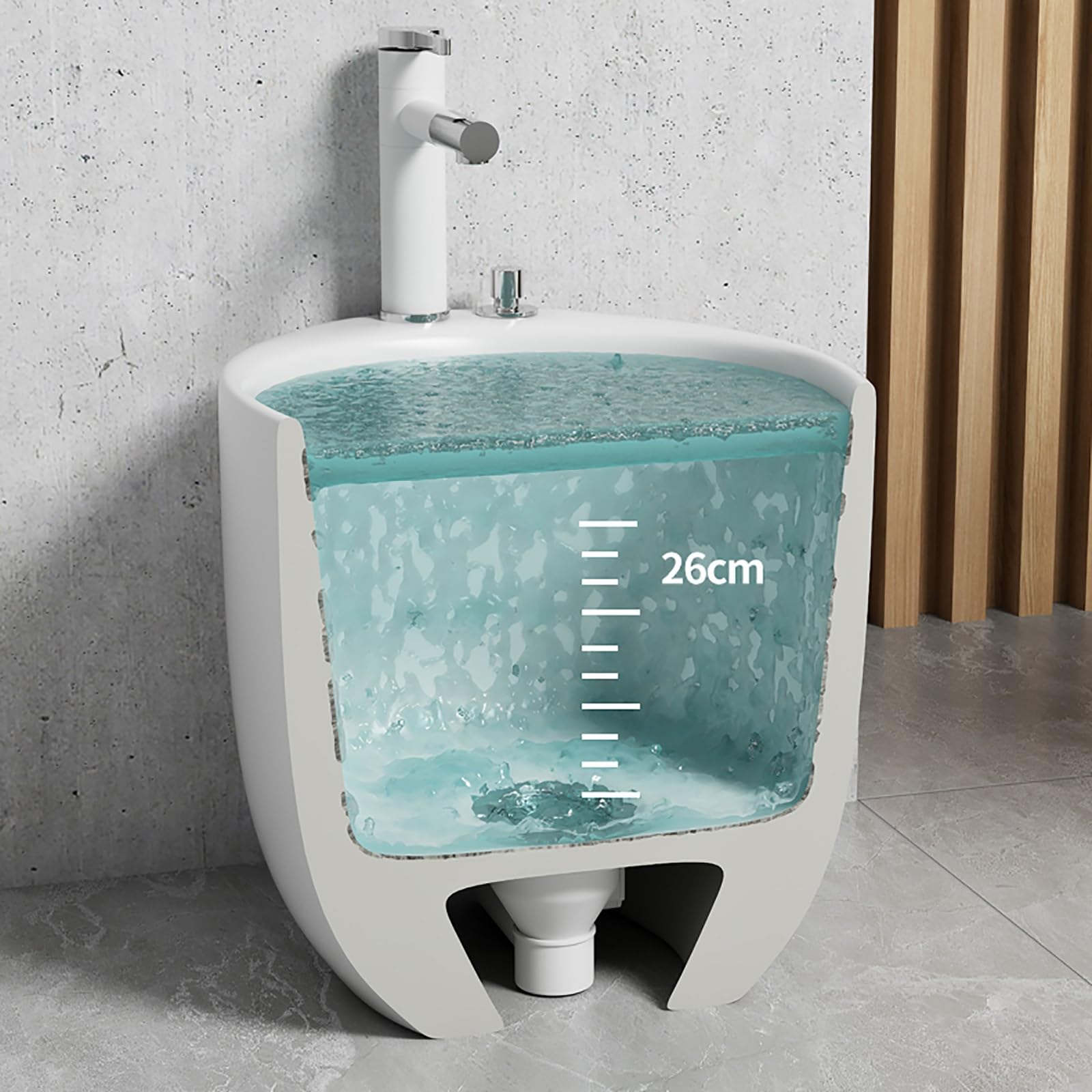 Wanna do Kąpieli Stóp Z Kranami Z Ciepłą I Zimną Wodą, Pedicure Foot Spa, Ceramiczna Wanna do Stóp(White)
