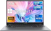 CHUWI Notebook GemiBook Plus de 15,6 polegadas, Intel N150 (Beats N100/N97/N95), 16 GB LPDDR5 512 GB SSD, laptops Windows 11 para estudantes de negócios, 2K IPS FHD, 4K HDMI, WiFi 6, BT5.2