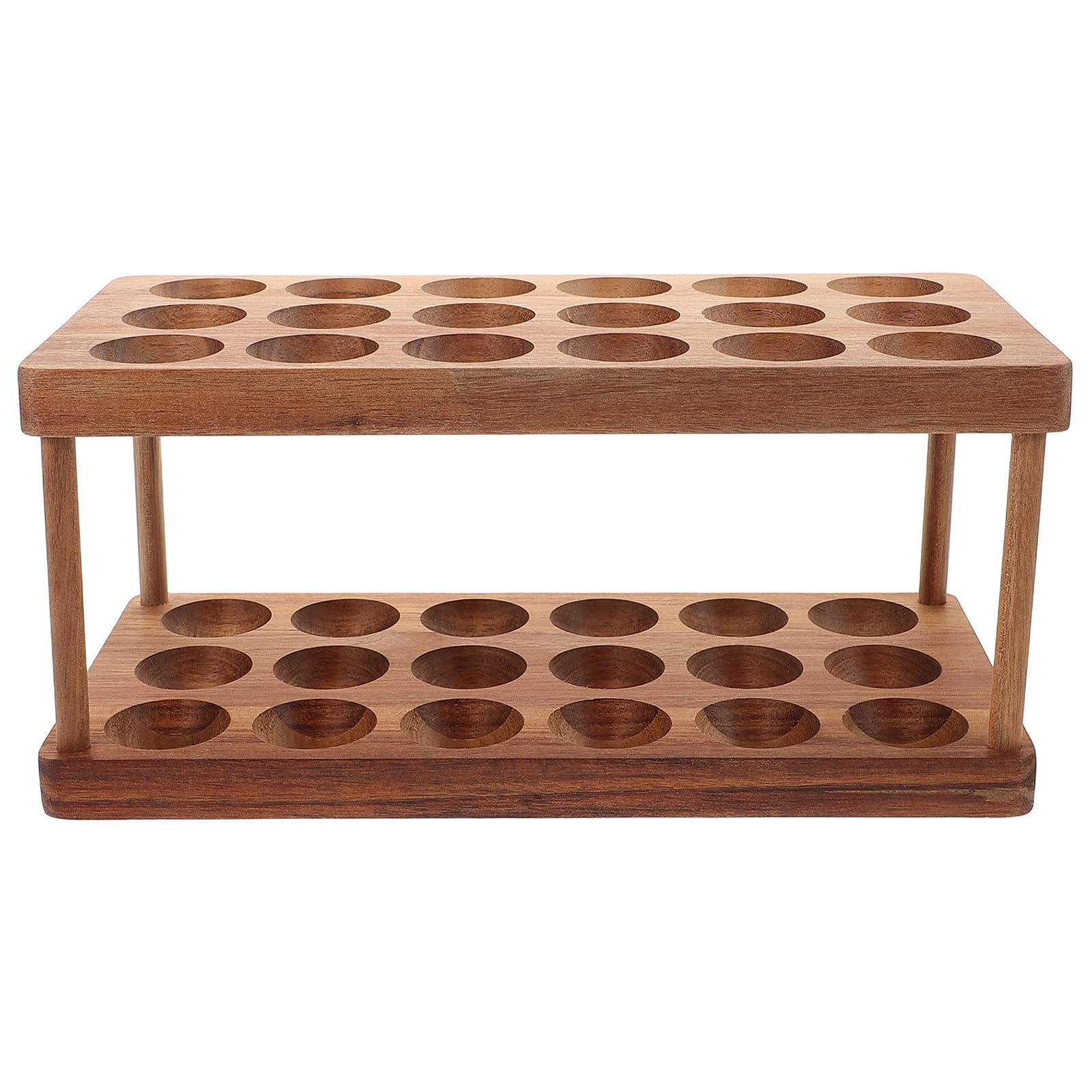 Soporte para Huevos de Mostrador de Madera Doble Capa para Cocina