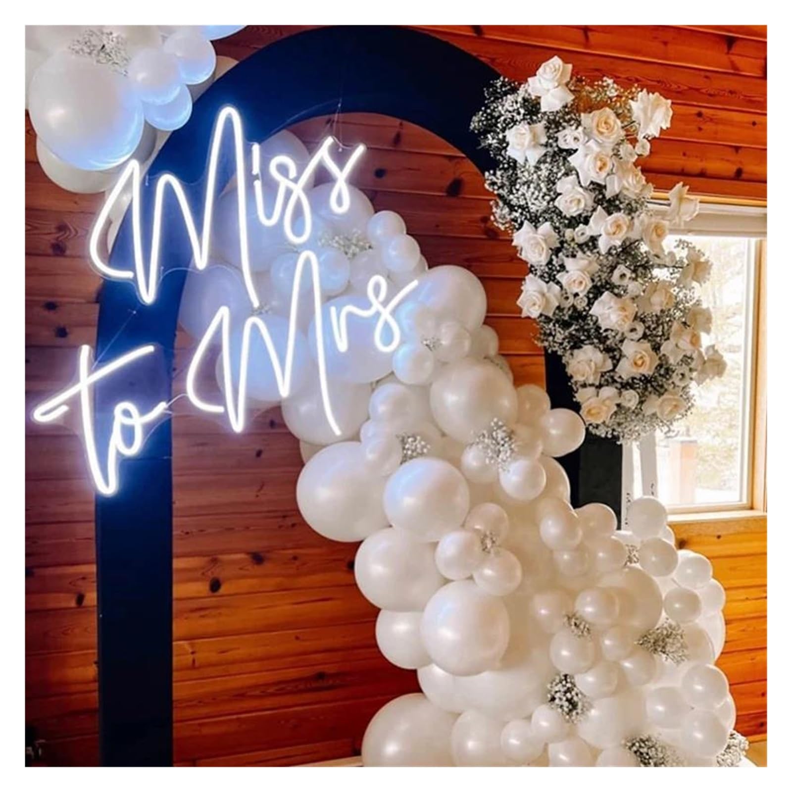 Wiszące neony artystyczne Miss To Mrs Neon Sign Wedding Zaręczyny Party Bridal Shower Dekoracja Dom(50cm)