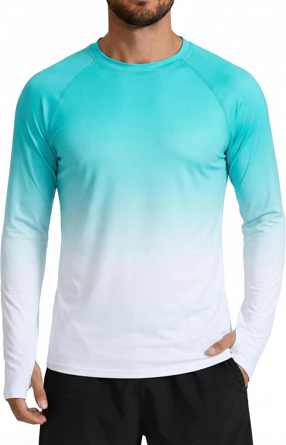 XiaoMoSha Men's Sun Protection Long Sleeve Shirts UPF 50+ Rash Guard Swim T-Shirt Quick Dry Fishing Hiking Running Tops S-2XL