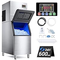 Vista 12 de Máquina comercial para hacer hielo de 780 libras/24 horas con contenedor de almacenamiento de 650 libras, 234 cubitos de hielo listos en 8-12