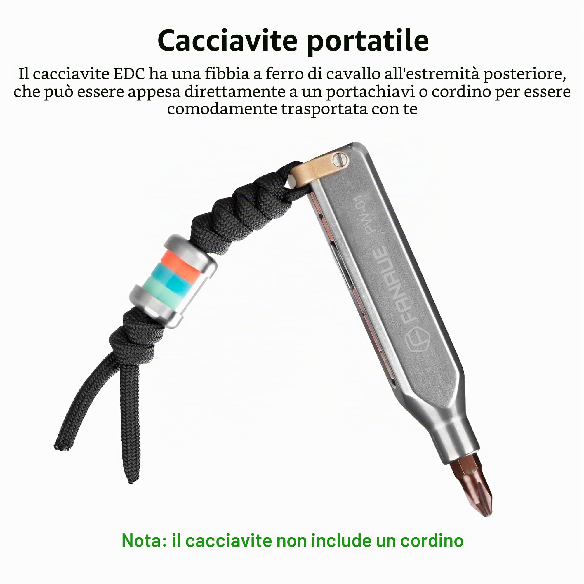 FANAUE Cacciavite tascabile piccolo EDC in titanio, kit di strumenti di riparazione magnetica di grado professionale, 10 in 1, mini cacciavite di precisione, set di attrezzi magnetici per riparazione