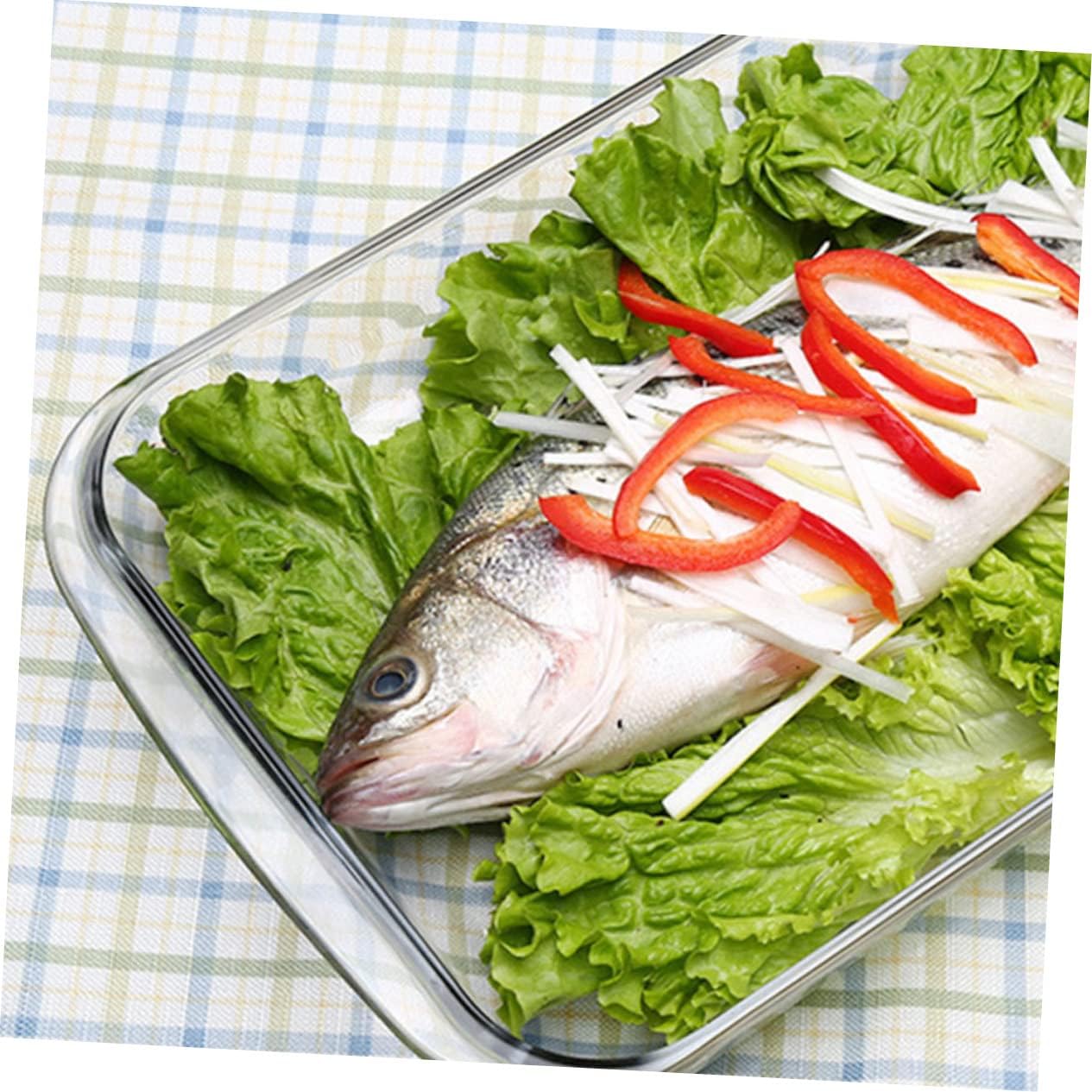 1pc Heat Resistant Rectangular Baking Tray Tempered Glass Casserole Dish for Microwave Oven Use Kitchen Baking Pan Easy to Clean Safe Capacity