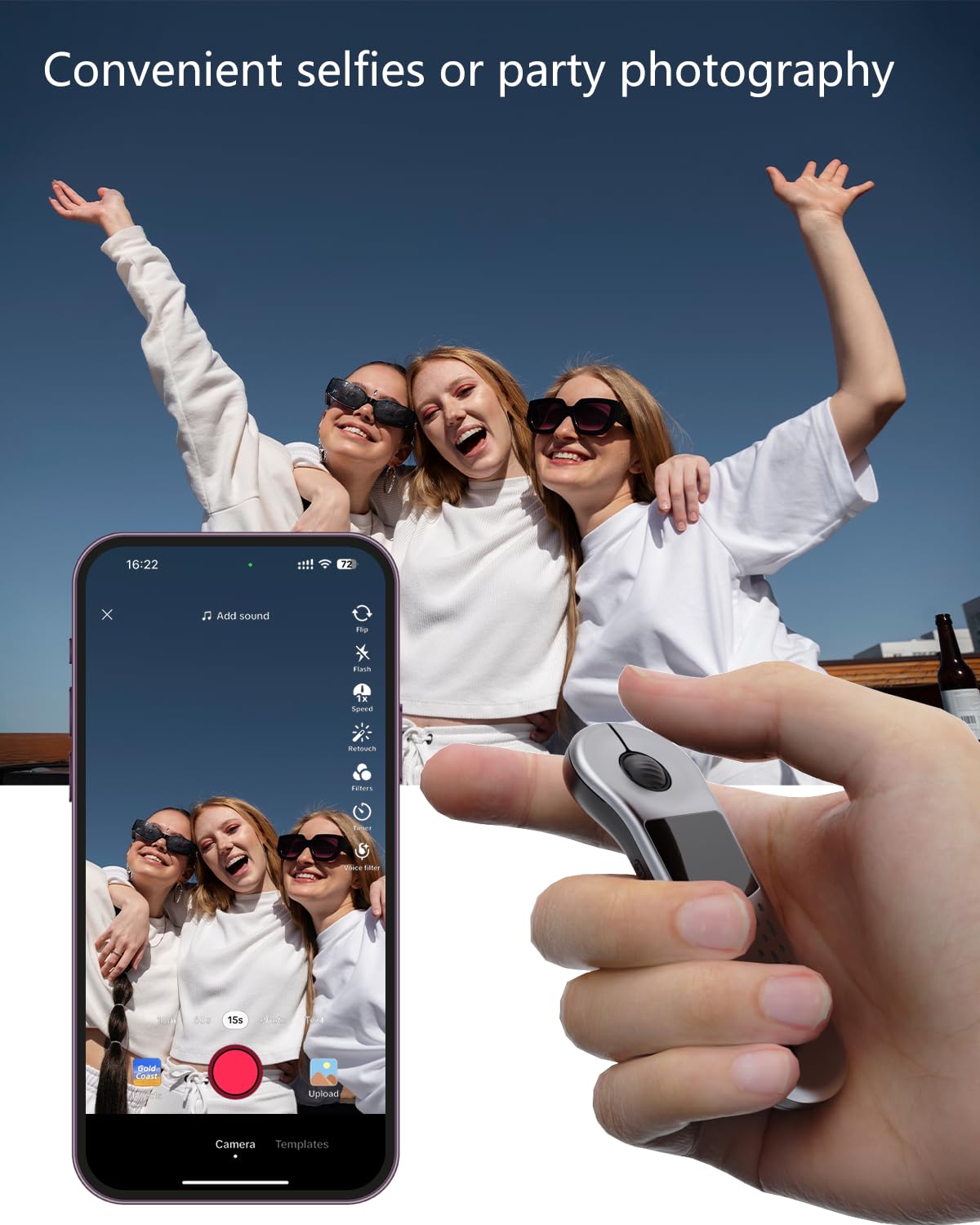 Air Mouse Wiederaufladbarer kabelloser Presenter mit Touchpad für PC/Laptop/iOS/Android, Bluetooth-Fernbedienung für PowerPoint/Keynote/TikTok/Kamera/Kindle App (Silber)