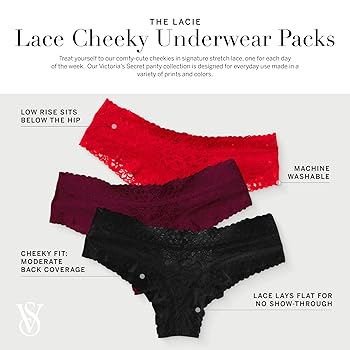 4枚おまとめ専用 ヴィクトリアズ・シークレットCheeky Panties Victoria's Secret Cotton Cheeky Bundle Of 3 Panties Lot S, M