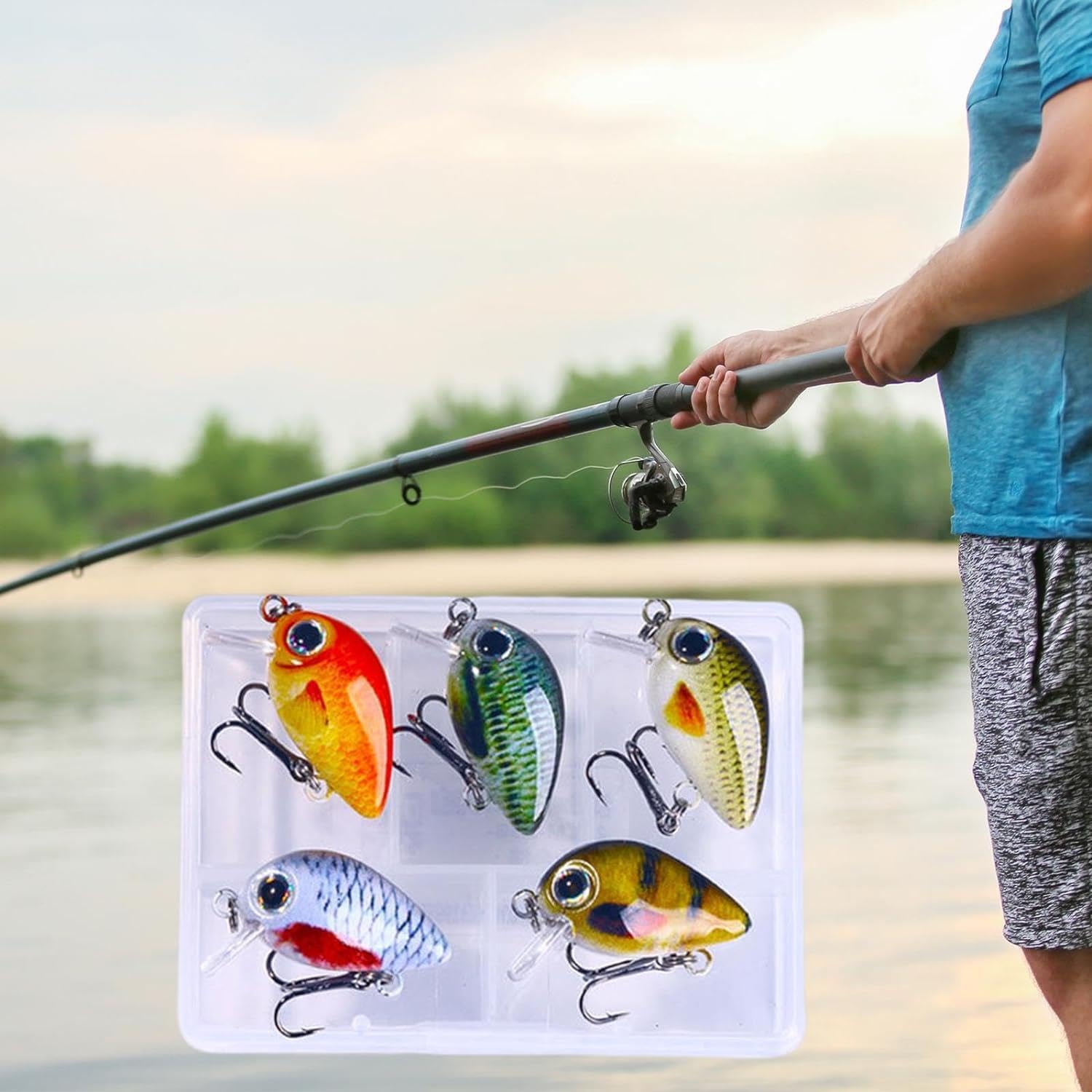 Valkyrie 5 Adet Crankbait LRF Balık Olta Yem Seti - Sesli bilyalı - Kutulu - 2.7cm 1.5gr