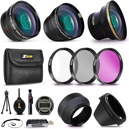 Canon 58mm Lens Accessory Kit for EOS 90D, 80D, 77D, 70D, Rebel T7i, T6i, T6S, T5i, T4i, T3i, T2i, XTi, XT, SL1, XSi, EOS M, M2, 760D, 700D, 650D, 600D, 550D, 70D, 60D, 6D, 5D, 7D